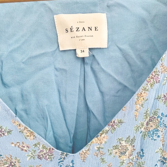 Sezane Blue Floral Mini Dress - Picture 7 of 7